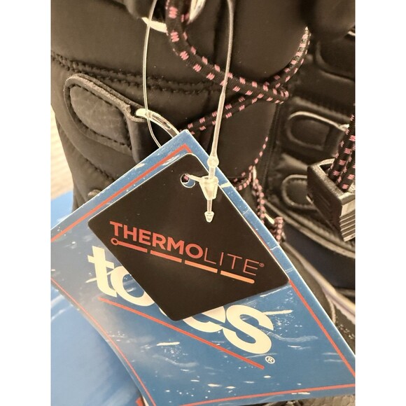 Totes Girl’s Mackenzie Black Snow Winter  Boots Size 3 - Picture 9 of 9